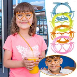 Drinking Straws Funny Soft Glasses Straw Flexible Tube Kids Children Birthday Party Accessories Toys Practical Jokes