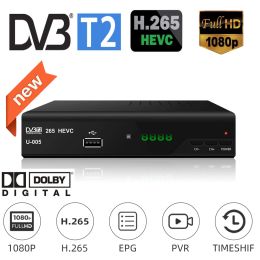 Finder New TV Decorder DVBT2 Digital Receiver Digital TV Converter Box Supports H.265/HEVC Resume Play Full Compatible With DVBT/H264