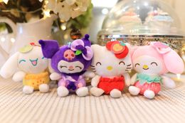 New 4-inch Fruit Kuromi 10CM Doll Plush Toy Festival Gift Birthday Children's Day Couple Gift Bag Pendant Keychain Pendant Pudding Big Ear Dog