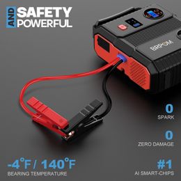 Car Jump Starter with Air Compressor 24000mAh Portable Booster Charger 3000A Powerful Car Battery Starting Device