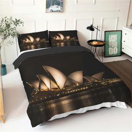 Bedding Sets Compelete 3d Print Urban Scenery Series Bed Sheets With Pillowcases Soft Warm Duvet Cover Decoration For Bedroom