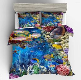 Bedding Sets 3D Sea Dolphin Duvet Cover Set Comforther Cases Quilt Covers Pillowcase Full Twin Single Double Size Bed Linen