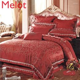 Bedding Sets High-End Embroidery Silk Zhen Si Mian Jacquard Quilt Cover Set Luxury Duvet Bed Comforter