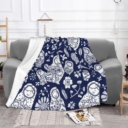 Blankets Matryoshka Russian Doll Pattern Fleece All Season Cartoon Anime Plaid Soft Throw Blanket For Sofa Couch Bedspread