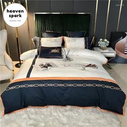 Bedding Sets 600TC Housse De Couette 220x240 Fundas Nordicas Set Cotton Silk Horse Duvet Cover King Size Double Bed Sheet And Pillow