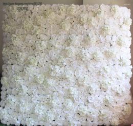 Decorative Flowers Artificial Silk Rose Ppeony Hydrangea 3D Flower Wall Panels Wedding Backdrop Christmas Decoration Runner Arch Ivory