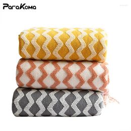 Blankets Nordic Knitted Throw With Tassel Striped Blanket For Beds Couch Travel Soft Scarf Shawl Women