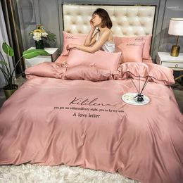 Bedding Sets Pink Kawaii Luxury Set Aesthetic Modern Design Quilt Cover Colchones De Cama Four-piece Suit BD50CJ