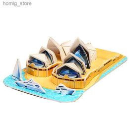 3D Puzzles 3D Puzzle World Famous Architecture Attractions Handmade DIY Early Childhood Education Benefit Intelligence Paper Toys Y240415