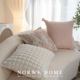 Pillow Sofa Throw Living Room French Luxury Sense Cover Core Pink Fabric Backrest Bay Window