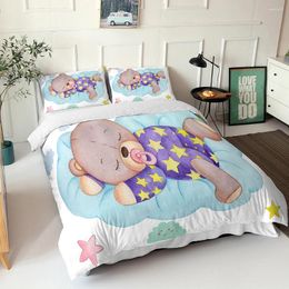 Bedding Sets Baby Set 3d Printed Sleeping Bear Design Comforters Soft Couple Bedroom Bedclothes With Pillowcases Duvet Cover