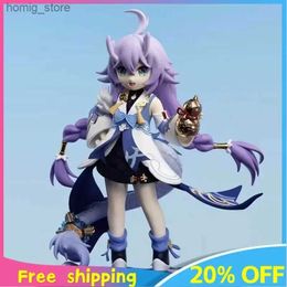 Action Toy Figures Honkai Star Rail Game Anime Figure Peripherals Bailu Action Figure Anime Kawaii PVC Model Doll Peripheral Small Figures Gift Toy Y240415