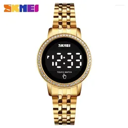 Wristwatches SKMEI 1669 Luxury Touch Diamond Watches For Women Simple Female Digital Waterproof Sports Ladies Girl