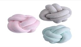 Ball Knot Pillows Ins Weaving Sofa Pillows Nordic Two Cross Knot Plush Round Cushion Baby Calm Sleep Dolls Stuffed Bedroom Decorat9337812