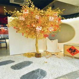 Decorative Flowers Artificial Golden Banyan Tree Wishing Large Fortune Festival Shopping Mall Ornaments