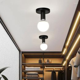 Ceiling Lights Minimalist Black E27 Light Modern Nordic Retro Iron Lamp Decor For Living Room Bedroom Bathroom Kitchen Hall And Balcony