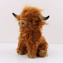 Xiximi Cheap Highlands Cows Brown Animal Weighted Plush Toy Stuffed Scottish Highland Cow For Kids