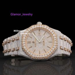 Branded Moissanite Hip Hop Iced Out for Men Stainls Steel Diamond Wrist Watch at Factory Price