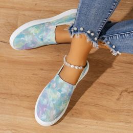 Casual Shoes Women's Slip On Canvas Floral Prints Non Vulcanised Flat Round Toe Breathable Women Spring Summer Footwear