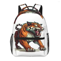 Backpack Tiger Drawing Style Cartoon Modern Backpacks Women Men Hiking Big High School Bags Designer Rucksack