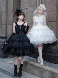 Casual Dresses Original Daily Gothic Retro Lolita Dress Black White Princess JSK Sweet Bow Lace Wedding Party For Women Sisters Vestidos