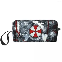 Storage Bags Cute Umbrella Corporation Corp Travel Toiletry Bag For Women Video Game Cosplay Makeup Cosmetic Beauty Dopp Kit