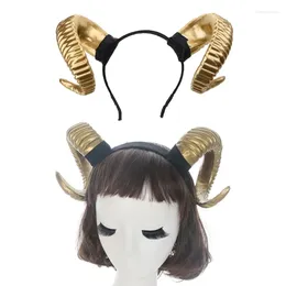 Hair Clips Gothic Halloween Women Girls Headband Sheep Horn Forest Animal Cosplay Costume