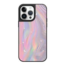 Cell Phone Cases High-Quality Fashion Phantom Starry Sky Mirror Face Phone Case Hard Acrylic MagSafe iPhone Case for iPhone 15 14 13 12 11Pro Max J240426