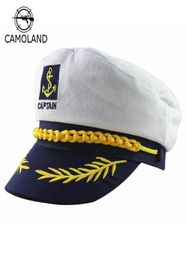 Wide Brim Hats Adult Captain Costume Boat Yacht Ship Sailor Navy Hat Party Cosplay Cap Sea Boating Nautical Fancy Dress Drop5462589022744