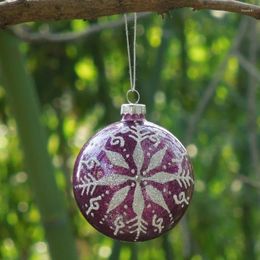 Party Decoration Small Packing Diameter 8cm 10cm Purple Series Glass Ball Christmas Tree Hanger Globe Home Hanging Pendant Ornament