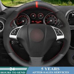 Steering Wheel Covers Car Cover Suede Braid Accessories For Fiat Punto Bravo Linea 2007-2024 Qubo Doblo 2008-2024 Grande