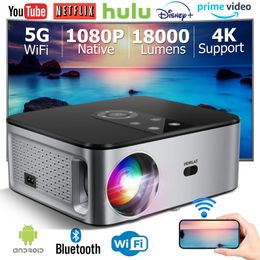 HORLAT Android 4K LED Projector 700ANSI Full HD 1080P Video Home Theater Auto Keystone 5G WiFi 18000Lumenes Portable Proyector 240125