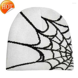 Bead Caps Berets Y2k Beanie Spider Web Hat Knit Skullies Baggy Slouchy Skull313q