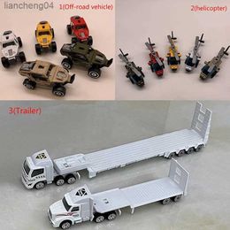 Diecast Model Cars 1PCS Childrens Helicopter Toy Alloy Truck Trailer Off-road Vehicle Model Military Ornaments Boy Toy Simulation Christmas Gift