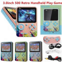 Macaron Color G5 Retro Handheld Play Game Console Built in 500 Classic Games 3.0 Inch Screen Portable Gamepad With 1020mAH Rechargeable Battery Support TV Out