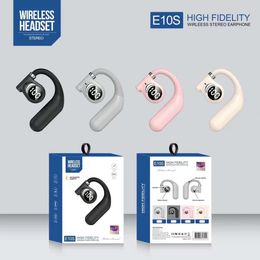 Portable Business Earhook Wireless Earphones Single Ear Bluetooth 5.0 Headphones With Digital Display Mobile Phone Call Stereo Universal Sports Earbuds E10S