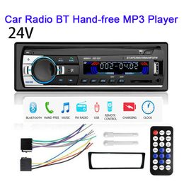 24V Universal Auto Stereo Radio Hands Free Bluetooth FM Aux-IN Input SD USB In-dash Autoradio 1 din Car MP3 Multimedia Player