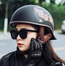 Motorcycle Helmets Girl Helmet Moto Jet Square Flag Black Red Blue Size XS-XL Man Women Electric Vehicle Bicycle