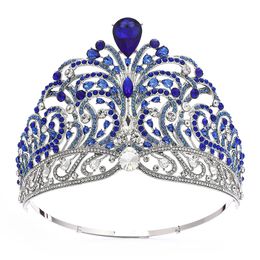 Wedding Hair Jewelry Miss Universe Force for Good Crown Shining Tiara Full Circle Large Adjustable Bridal Party Big Crowns 230909