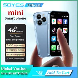 Original SOYES XS16 Mini 3.0 Inch Smart Cell Phone Unlocked 4G LTE 3GB RAM 64GB ROM Android 10.0 Quad Core 2000mAh Type C Dual SIM Cards Standby Small Mobile Phone