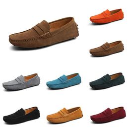 mens women outdoor Shoes Leather soft sole black red orange blue brown orange Fuchsia comfortable sneaker fifteen