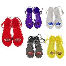 Sandals 2023 Summer Women's Fashion Ladies Sexy Lips Fruit Adult Girls Non-slip PVC Jelly Flat Shoes