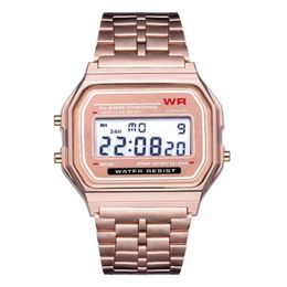 2023 Fashion Retro Vintage Gold Watches Men Electronic Digital Watch LED Light Dress Wristwatch relogio masculino FYMHM102321K