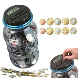 Novelty Items Electronic Piggy Bank Counter Coin Digital LCD Counting Coin Money Saving Box Jar Coins Storage Box For USD EURO Money Gifts UK 230923