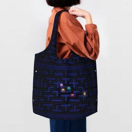 Shopping Bags Fashion Vintage Ghosts Arcade PC Video Game Tote Reusable Grocery Canvas Shopper Shoulder Handbag Gifts