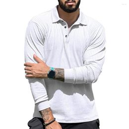 Men's T Shirts Autumn Winter Sweater Knitted Lapel Solid Pullover Social Streetwear Business Men Shirt Top Clothing