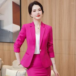 Two Piece Dress Autumn Winter Women Business Suits Formal Uniform Styles Blazers Feminino For Professional Office Work Wear Outfits Set