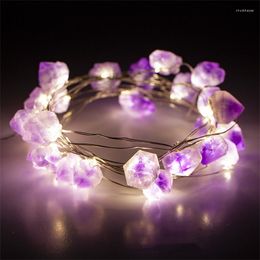 Strings 30LED String Lamp Natural Crystal Stones Fairy Lights Garlands Garden Christmas Xmas Home Decoration USB/Battery Powered
