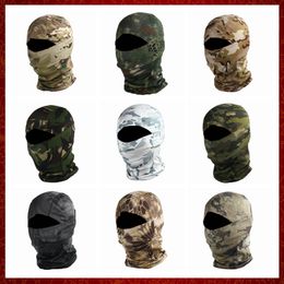 MZZ58 Camouflage Balaclava Tactical Motorcycle Face Mask Motorbike Wargame Face Shield Hunting Helmet Cap Military Moto Skull Mask