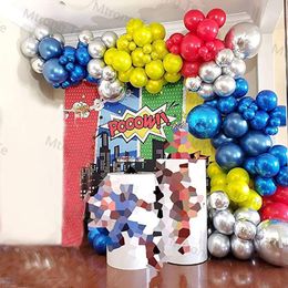 Other Decorative Stickers 1Set Super Hero Latex Balloons Garland Arch Kit Red Blue Gold Wedding Birthday Party Decorations Baby Shower Globos 230111